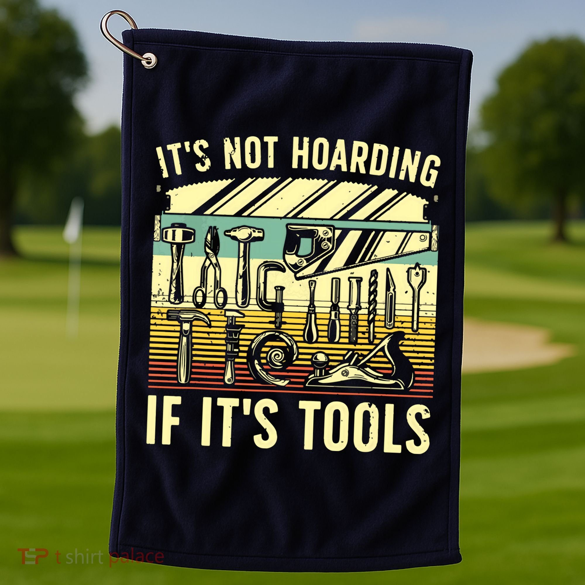 Funny Woodworker Art For Men Carpenter Wood Working Tools Golf Towel