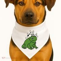 Frog With A Cowboy Hat USA-Made Doggie Bandana thumb 1