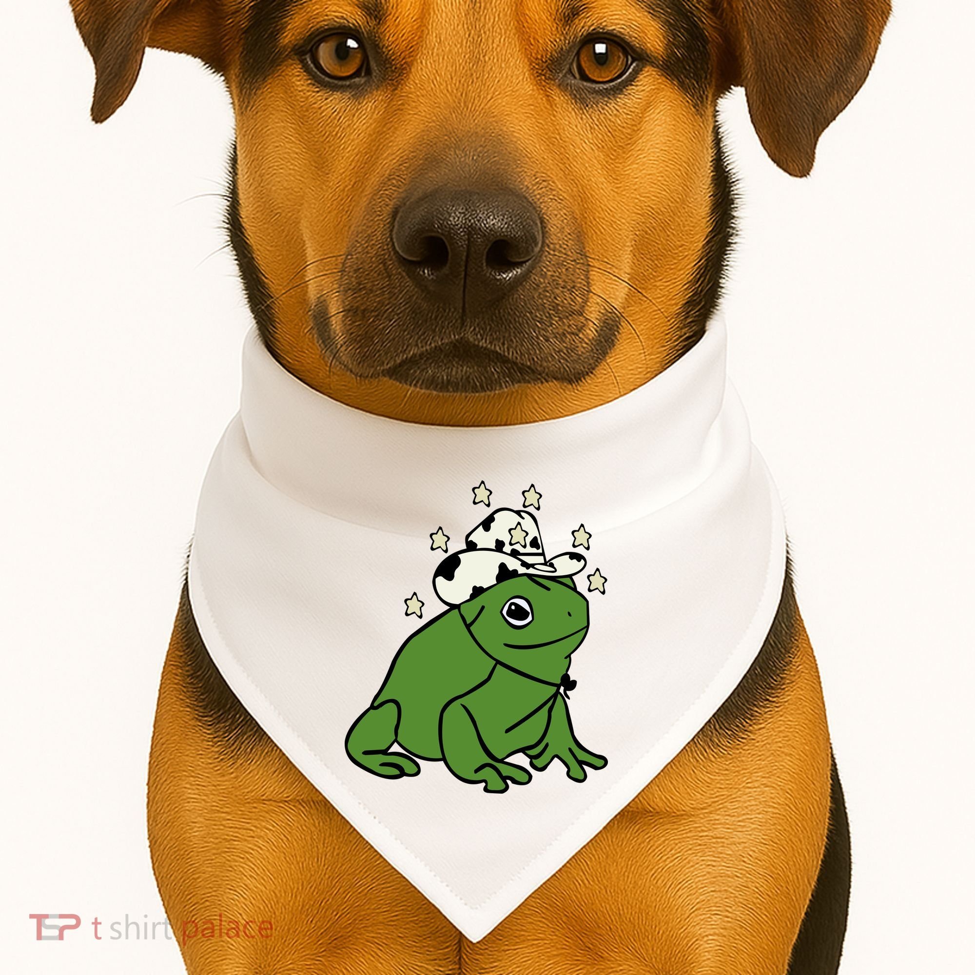 Frog With A Cowboy Hat USA-Made Doggie Bandana