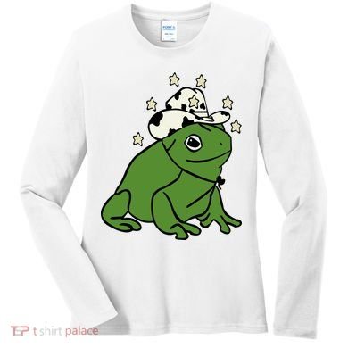 Frog With A Cowboy Hat Women's Long Sleeve Shirt