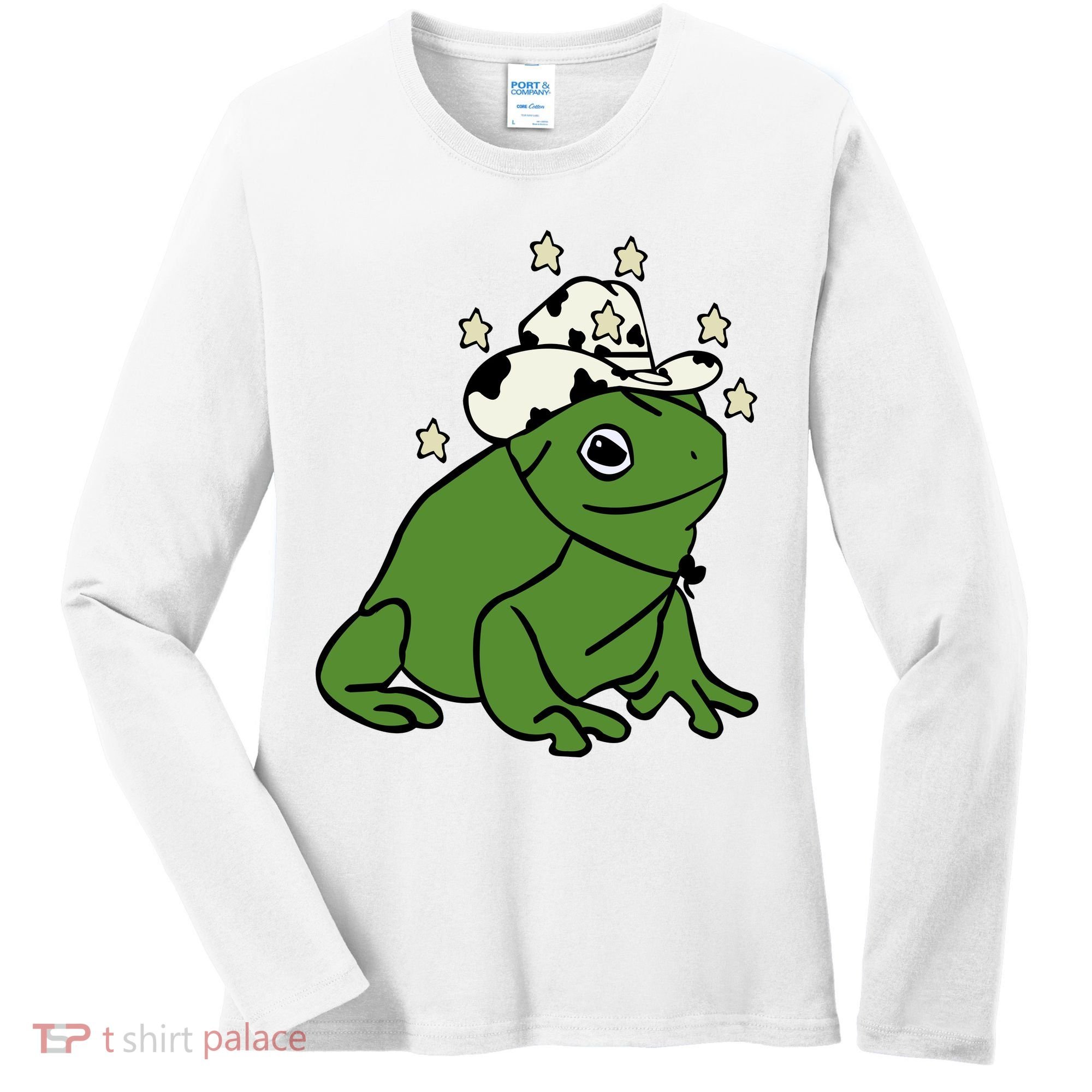Frog With A Cowboy Hat Women's Long Sleeve Shirt