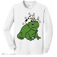 Frog With A Cowboy Hat Kids Long Sleeve Shirt thumb 0