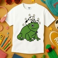 Frog With A Cowboy Hat Kids T-Shirt thumb 3