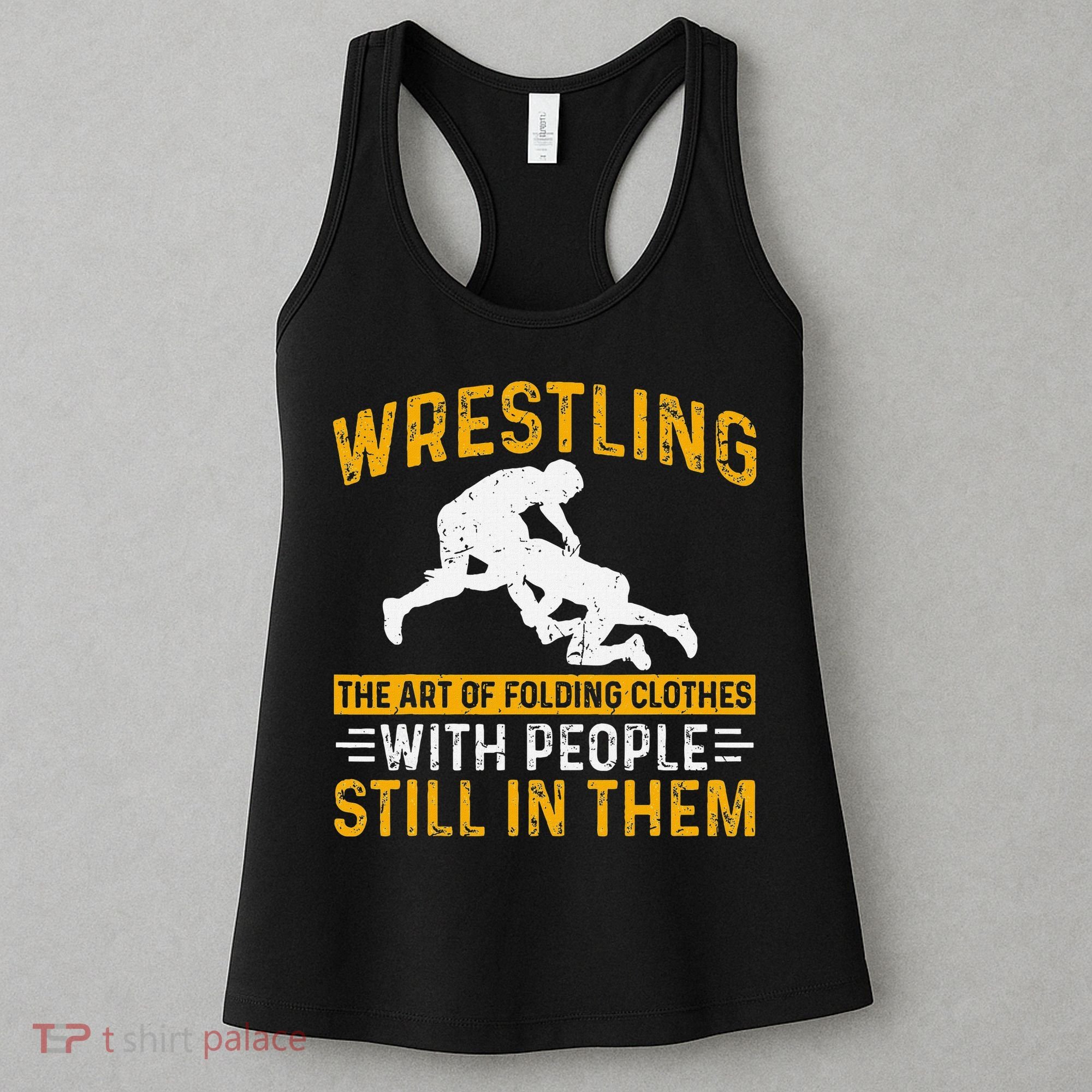 Funny Wrestling Art Of Folding Clothes With People In Them Women's Tank Top