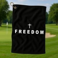 Freedom With A Cross Golf Towel thumb 1