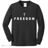 Freedom With A Cross Kids Long Sleeve Shirt thumb 0