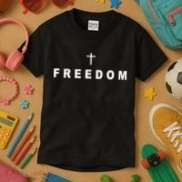 Freedom With A Cross Kids T-Shirt thumb 3