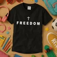 Freedom With A Cross Kids T-Shirt thumb 3