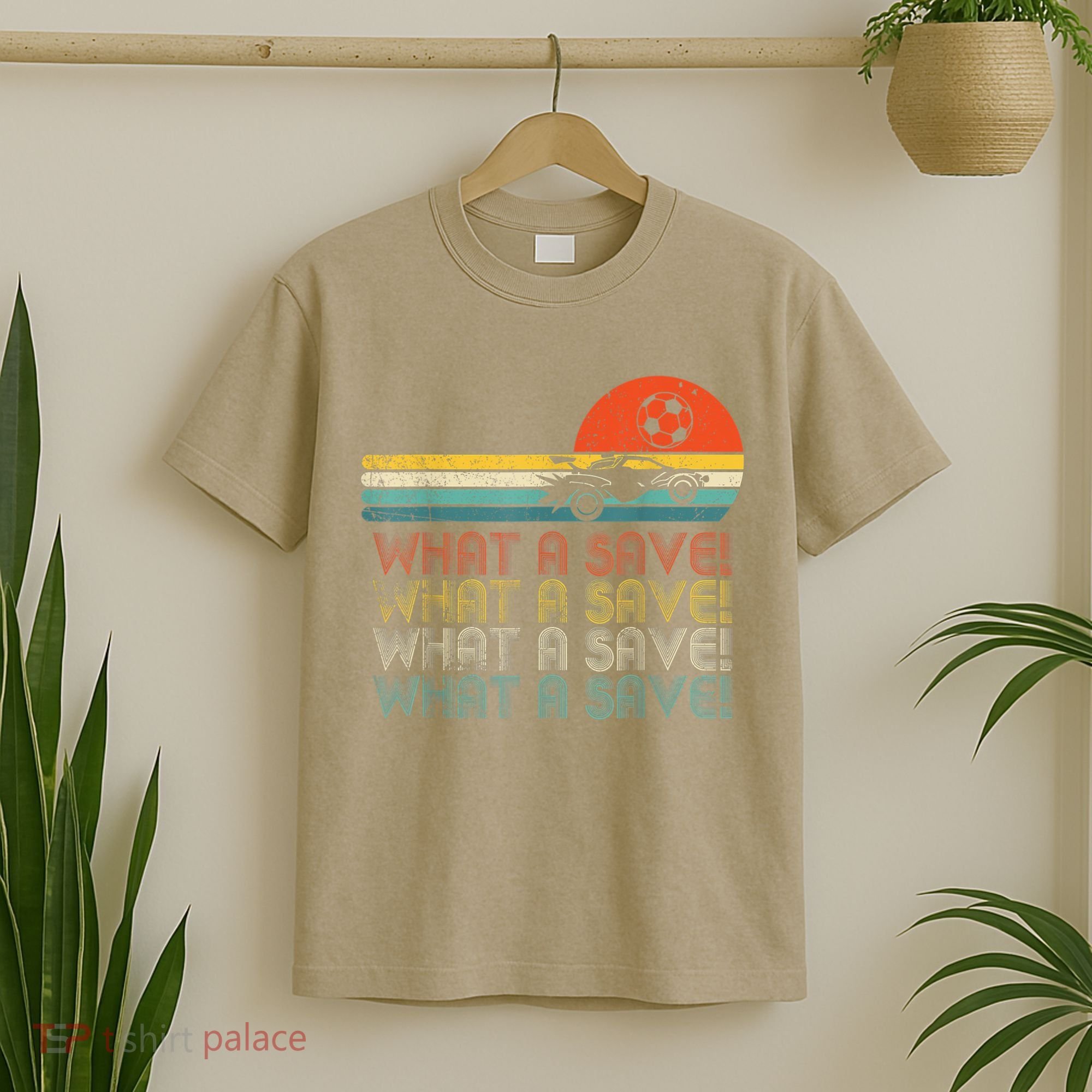 Funny What A Save Vintage Retro Rocket Soccer Car League T-Shirt