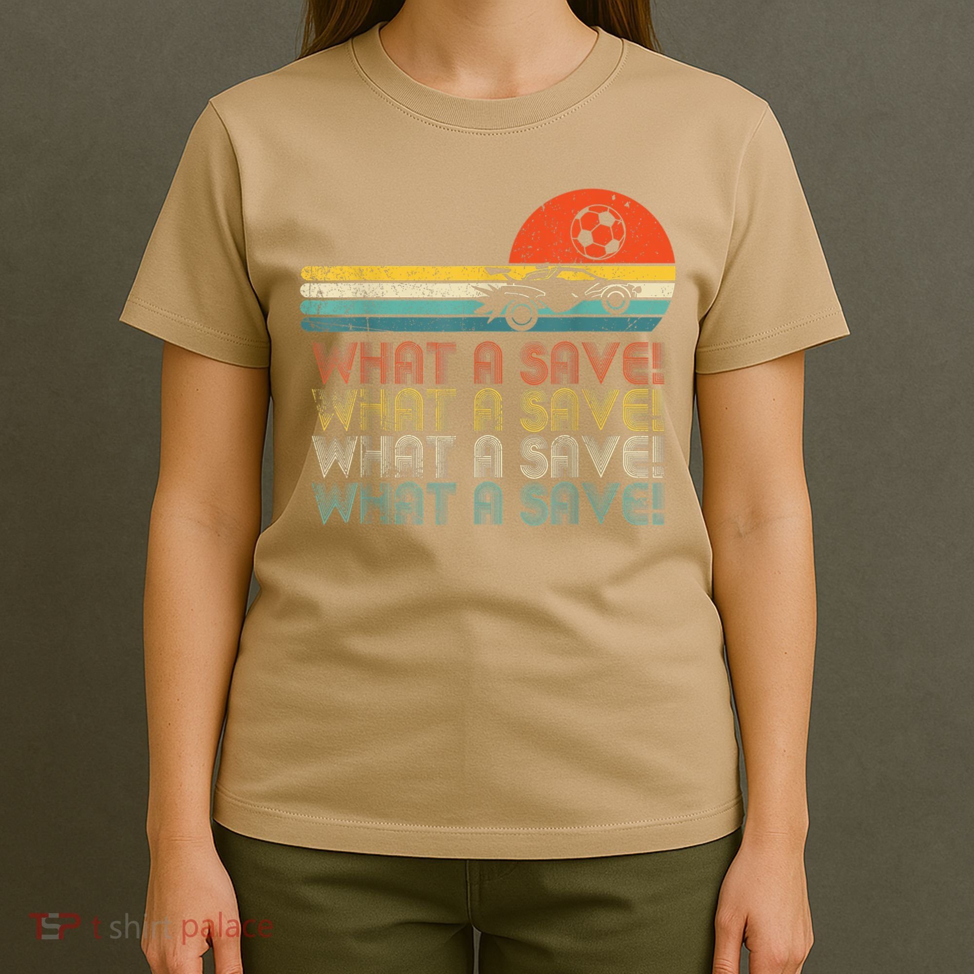 Funny What A Save Vintage Retro Rocket Soccer Car League T-Shirt