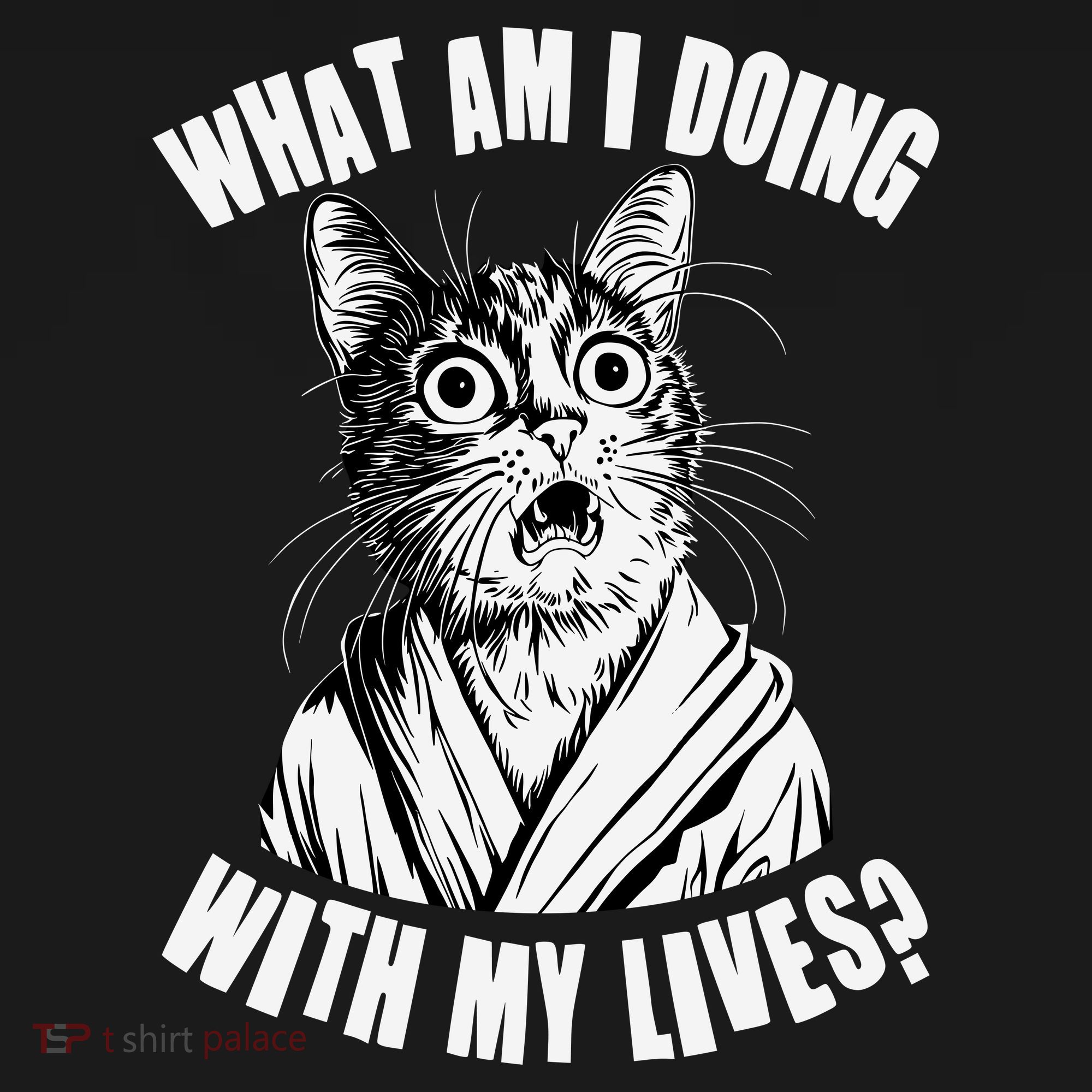 Funny What Am I Doing With My Lives Existential Crisis Cat Bucket Hat