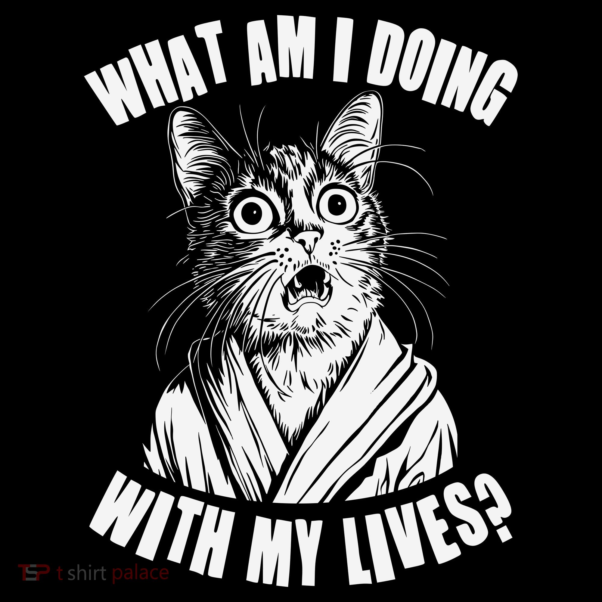 Funny What Am I Doing With My Lives Existential Crisis Cat Women's Hoodie