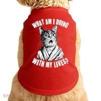 Funny What Am I Doing With My Lives Existential Crisis Cat Doggie Tank thumb 0