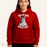 Funny What Am I Doing With My Lives Existential Crisis Cat Hoodie thumb 5