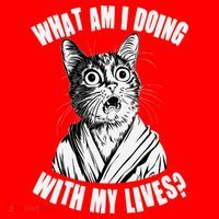Funny What Am I Doing With My Lives Existential Crisis Cat Women's Tank Top thumb 5