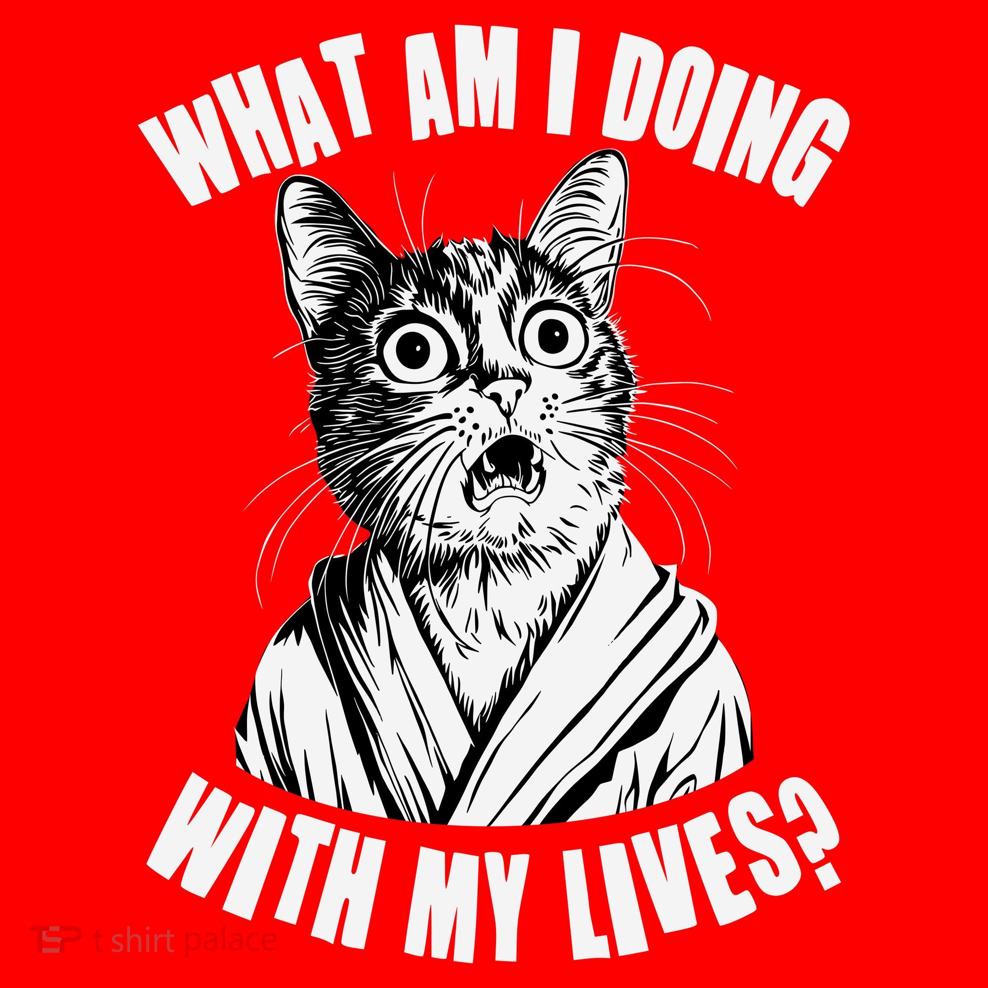 Funny What Am I Doing With My Lives Existential Crisis Cat Women's Tank Top