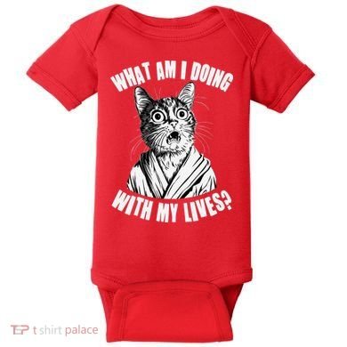 Funny What Am I Doing With My Lives Existential Crisis Cat Baby Bodysuit