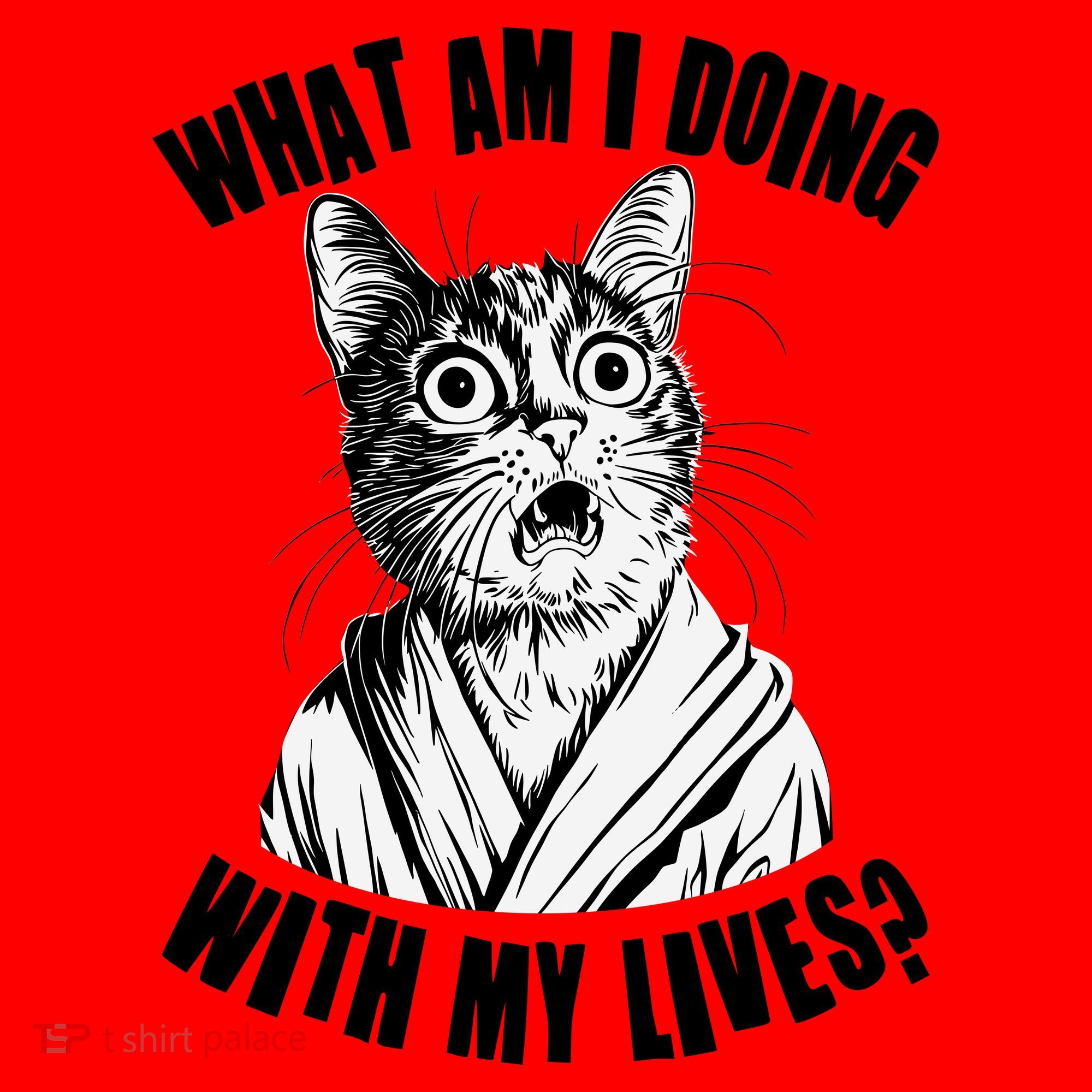Funny What Am I Doing With My Lives Existential Crisis Cat Santa Hat