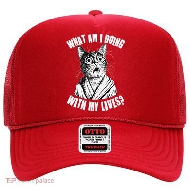 Funny What Am I Doing With My Lives Existential Crisis Cat Hat