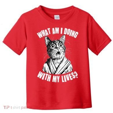 Funny What Am I Doing With My Lives Existential Crisis Cat Toddler T-Shirt