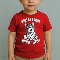 Funny What Am I Doing With My Lives Existential Crisis Cat Toddler T-Shirt thumb 2