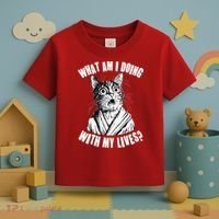 Funny What Am I Doing With My Lives Existential Crisis Cat Toddler T-Shirt thumb 3