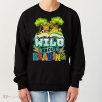 Funny Wild About Reading Book Lover Reading Fan Women's Sweatshirt thumb 0