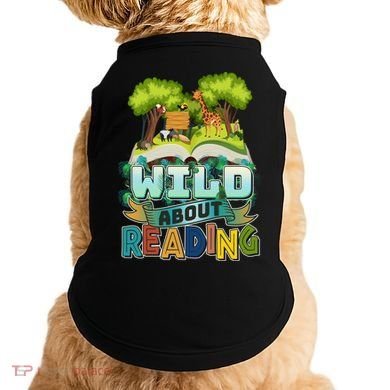 Funny Wild About Reading Book Lover Reading Fan Doggie Tank