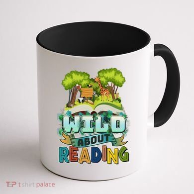 Funny Wild About Reading Book Lover Reading Fan Coffee Mug back