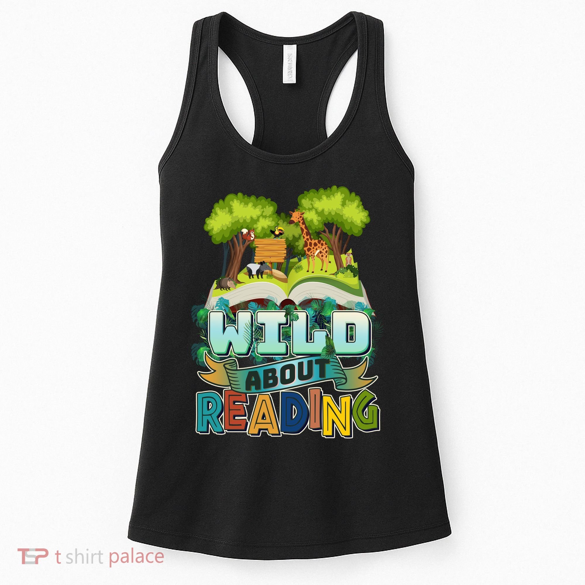 Funny Wild About Reading Book Lover Reading Fan Women's Tank Top