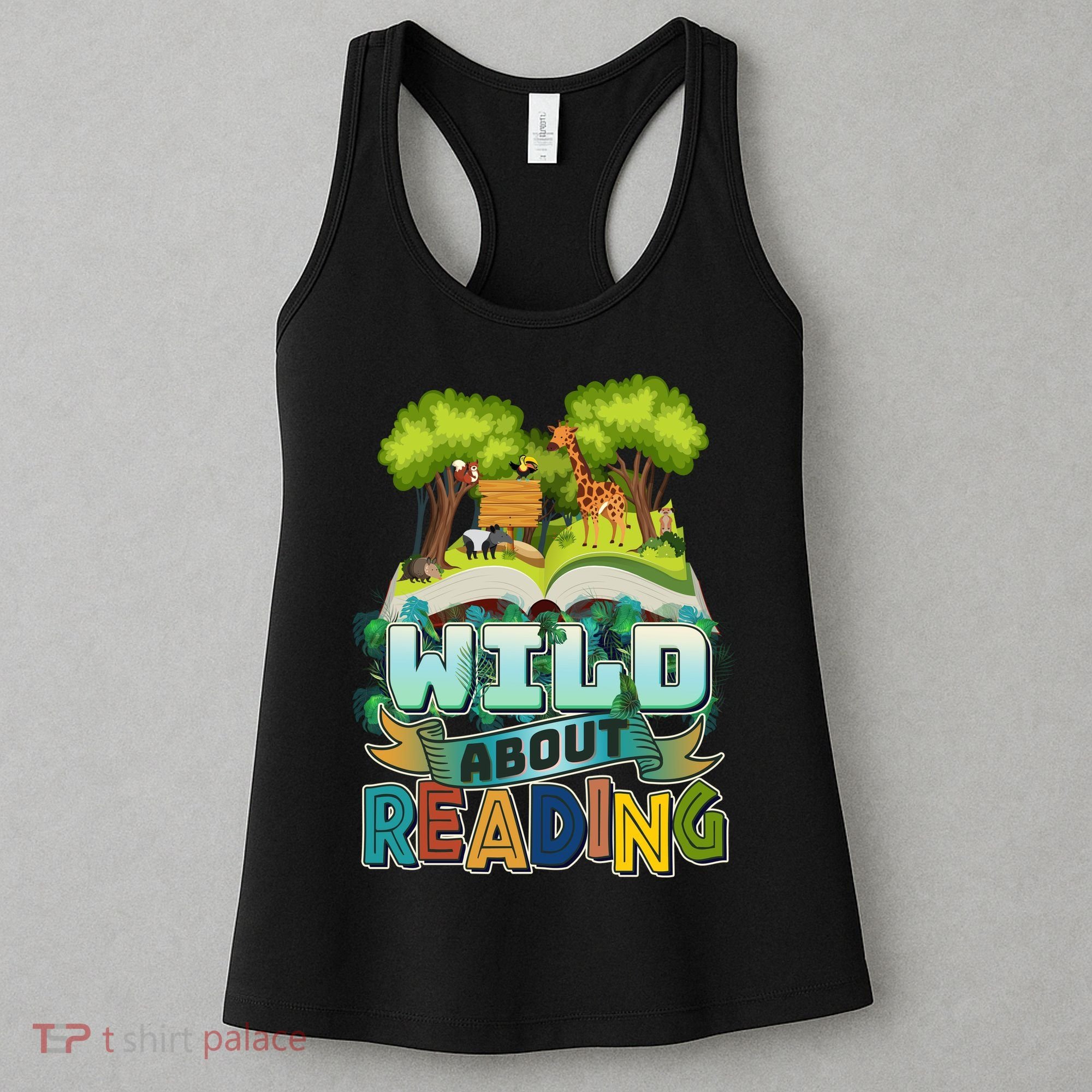 Funny Wild About Reading Book Lover Reading Fan Women's Tank Top