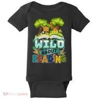 Funny Wild About Reading Book Lover Reading Fan Baby Bodysuit thumb 0