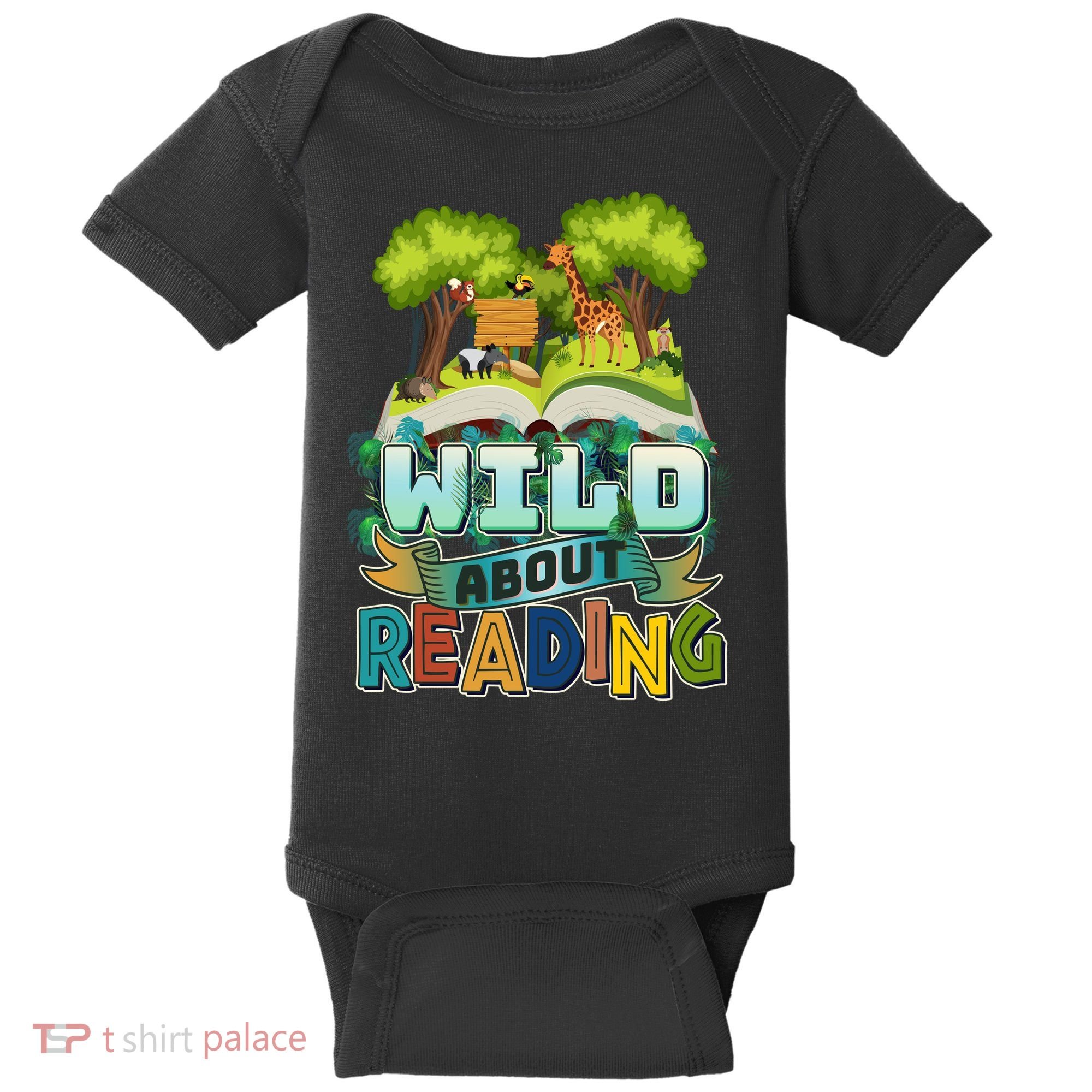 Funny Wild About Reading Book Lover Reading Fan Baby Bodysuit