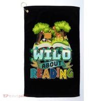 Funny Wild About Reading Book Lover Reading Fan Golf Towel thumb 0