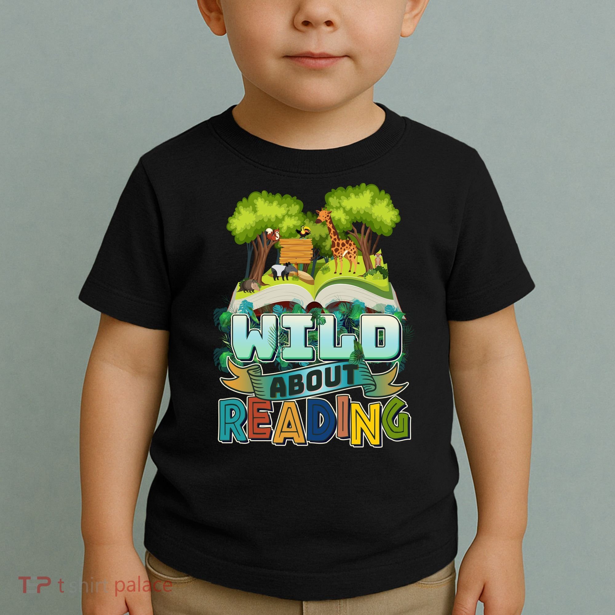 Funny Wild About Reading Book Lover Reading Fan Toddler T-Shirt