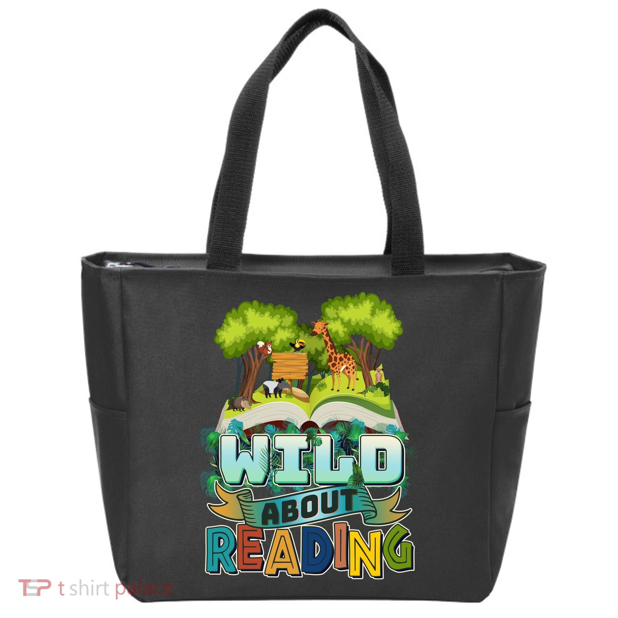 Funny Wild About Reading Book Lover Reading Fan Tote Bag