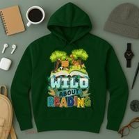 Funny Wild About Reading Book Lover Reading Fan Hoodie thumb 3