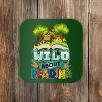 Funny Wild About Reading Book Lover Reading Fan Coaster thumb 0