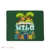 Funny Wild About Reading Book Lover Reading Fan Mousepad thumb 0