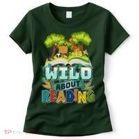 Funny Wild About Reading Book Lover Reading Fan Women's T-Shirt thumb 0