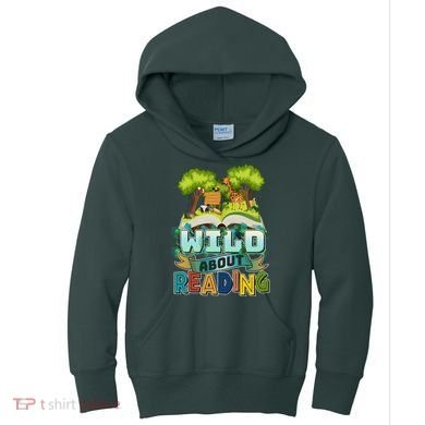Funny Wild About Reading Book Lover Reading Fan Kids Hoodie