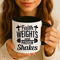 Faith Weights And Protein Shakes Coffee Mug thumb 3