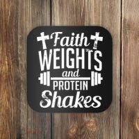 Faith Weights And Protein Shakes Coaster thumb 0