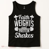 Faith Weights And Protein Shakes Tank Top thumb 2