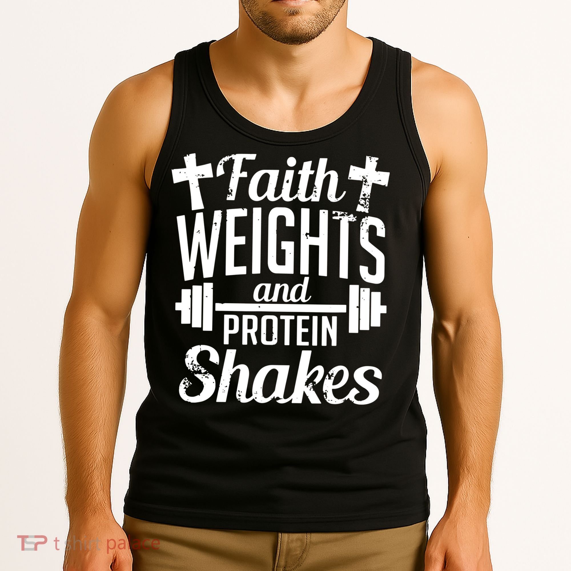 Faith Weights And Protein Shakes Tank Top