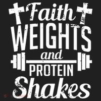 Faith Weights And Protein Shakes Golf Towel thumb 3