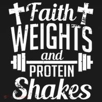 Faith Weights And Protein Shakes Kids Sweatshirt thumb 2