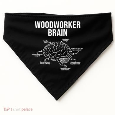 Funny Woodworker's Brain Diagram USA-Made Doggie Bandana