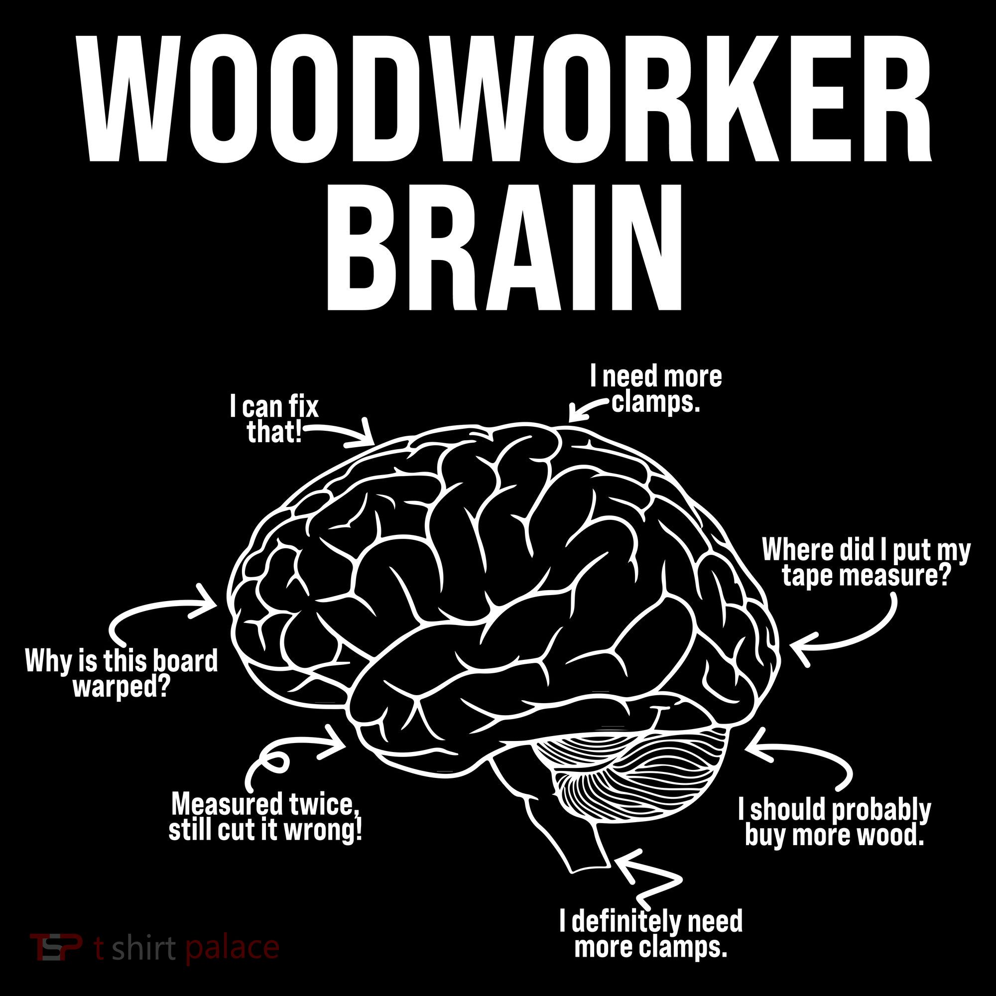 Funny Woodworker's Brain Diagram Long Sleeve Shirt