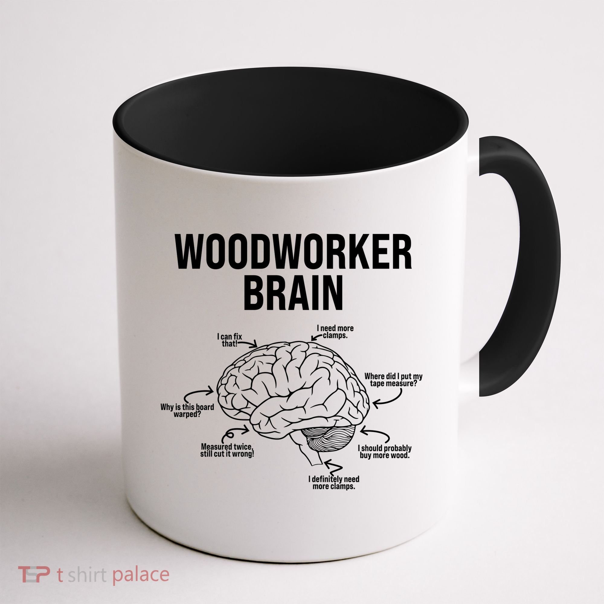 Funny Woodworker's Brain Diagram Coffee Mug